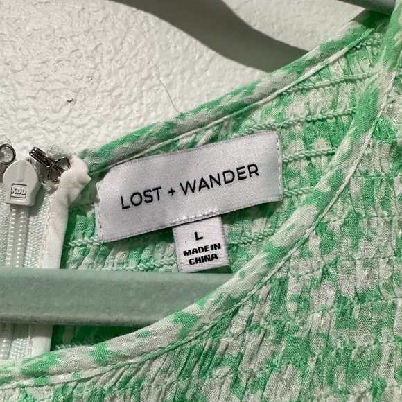 Lost + Wander Blossom & Bloom Floral Smocked Dress (Mint White Floral) - Picture 3 of 4